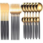 R�glez 24 couverts, acier inoxydable, finition mate, couteau principal de repas 6, farine principale ...