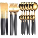 R�glez 24 couverts, acier inoxydable, finition mate, couteau principal de repas 6, farine principale ...