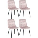 Clp - rglez 4 chaises de salle  manger tilde rose, velours