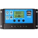 R�gulateur de charge de panneau solaire pwm, 12 v / 24 v, 30 a, �cran lcd, double port usb