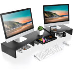 Rhausseur d'cran en bois avec tiroir de rangement, longueur et angle rglable moniteur stand, support ...