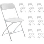 Rekkem - chaise pliante blanc - lot de 8