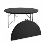 Rekkem - table pliante ronde 8 personnes noire