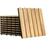 Relax4life lot de 10 dalles 30x30cm emboitables en bois d'acacia avec drainage, ensemble de carreaux ...