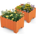Relax4life - 2 bac  fleurs 40l, 2 carr potager de jardin en hdpe avec trous de drainage pour lgumes ...