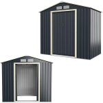 Relax4life abri de jardin en acier galvanis 2. 71? avec portes coulissantes et fentres, cabanon de ...