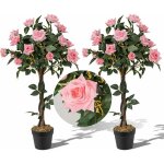 Relax4life arbre � roses artificiel 93 cm avec tronc en bois v�ritable, 259 feuilles et 21 fleurs, rosier ...