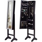 Relax4life - armoire  bijoux sur pieds avec miroir pleine longueur hd, organisateur de bijoux  angle ...