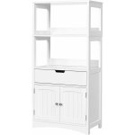 Relax4life armoire de salle de bain sur pieds avec tiroir, 2 �tag�res et armoire 2 portes, meuble de ...
