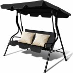Balancelle avec auvent en toile paisse impermable et structure en acier pulvris, balancelle de jardin ...