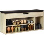 Relax4life - banc  chaussures avec coussin amovible rempli de mousse, meuble  chaussures avec 3 tagre ...