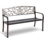 Relax4life banc de jardin en fonte d?acier pour 2 - 3 personnes, r�sistant et confortable avec dossier ...