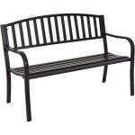 Relax4life - banc de jardin en fonte d'acier pour 2 - 3 personnes, design résistant avec dossier ciselé, ... Relax4life - banc de jardin en fonte d'acier pour 2 - 3 personnes, design résistant avec dossier ciselé, ...
