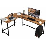 Relax4life - bureau informatique d'angle en forme de l en bois et mtal avec 6 pieds rglables, poste ...