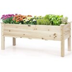 Relax4life - carr potager bois sur pieds en sapin avec trous de drainage, jardinire surlev charge ...