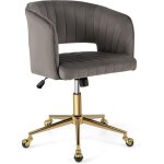 Relax4life - chaise de bureau � roulettes, fauteuil pivotant bureau en velours, hauteur d'assise 50 - ...