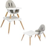 Relax4life - chaise haute b�b� convertible avec plateau r�glable et coussin amovible, chaise haute 4 ...