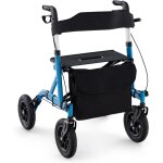 Relax4life - dambulateur 4 roues pliable lger aluminium, rollator avec roues tout - terrain, hauteur ...