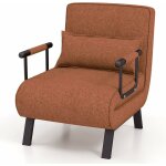 Fauteuil convertible, canap - lit pliable avec coussin, 2 accoudoir et dossier rglable  5 positions, ...