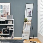 Relax4life - grand miroir sur pied chambre 40x160cm avec cadre alliage d'alu et verre antidflagrant, ...
