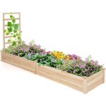 Relax4life - jardinire d'extrieur avec treillis en bois, carr potager avec treillis pour plantes grimpantes ...
