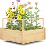 Relax4life - jardinire surleve en bois massif avec 9 bacs de plantation, carr potager d'extrieur ...