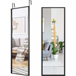 Miroir mural suspendu avec crochets de suspension pour porte, miroir en pleine longueur réglable en hauteur, ... Miroir mural suspendu avec crochets de suspension pour porte, miroir en pleine longueur réglable en hauteur, ...