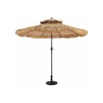 Relax4life parasol de plage hawa� tropicale inclinaison r�glable, parasol de paille 8 baleines m�t en ...