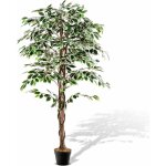Relax4life - plante artificielle 160 cm avec 1008 feuilles, figuier artificiel avec tronc en bois naturel ...