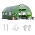 Relax4life serre de jardin 12m�, serre tunnel de jardin 4x3x2m avec cadre en acier galvanis�, 2 portes ...