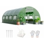 Relax4life serre de jardin 18m, serre tunnel de jardin 6x3x2m avec cadre en acier galvanis, 2 portes ...