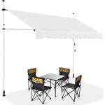 Relax4life - store banne manuel rtractable avec hauteur rglable 2m - 3m, montage sans perage, manivelle ...