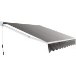 Store banne r�tractable manuel en alu avec angle ajustable 40� - 100�, auvent en polyester pour balcon, ...