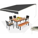 Store banne rtractable manuel en alu avec manivelle, auvent en polyester avec angle rglable 5 - 35 ...
