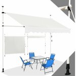 Store banne sans per�age hauteur r�glable 200 - 300cm avec manivelle, auvent balcon r�tractable anti ...