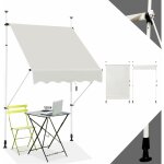 Store banne sans per�age hauteur r�glable 200 - 300cm avec manivelle, auvent balcon r�tractable anti ...