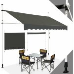 Store banne sans per�age hauteur r�glable 200 - 300cm avec manivelle, auvent balcon r�tractable anti ...