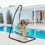 Relax4life support fauteuil suspendu en 9 hauteurs rglables 195 - 235cm et crochet de scurit, support ...
