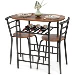 Table � manger avec 2 chaises encastrables, ensemble table et 2 chaises, petite table ovale salle manger ...
