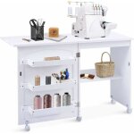 Relax4life - table pliable pour machine � coudre avec 4 etag�res de rangement, armoire � machine � coudre ...