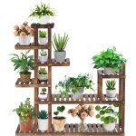 Tagère à fleurs en bois à 5 niveaux, support de pots avec grande capacité pour décoration, porte - plantes ... Tagère à fleurs en bois à 5 niveaux, support de pots avec grande capacité pour décoration, porte - plantes ...