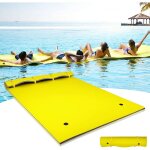 Tapis flottant 270x180cm piscine en mousse xpe pour piscine plage lac, hamac flottant piscine avec oreiller ...