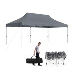 Relax4life - tonnelle de jardin exterieur pliante 3x6m, barnum pliant impermable, hauteur rglable 296 ...