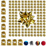 Relaxdays - 1000x noeud d'emballage cadeau ruban décoratif set de 100 noël fête anniversaire ø 5 cm doré ... Relaxdays - 1000x noeud d'emballage cadeau ruban décoratif set de 100 noël fête anniversaire ø 5 cm doré ...