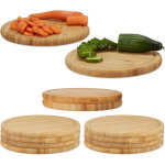 Relaxdays lot de 12 planche petit - d�jeuner en bambou, set 30 cm, planche � d�couper, planche de service ...