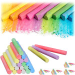 120x craie de trottoir, tableau et rue, 6 diffrentes couleurs, enfants et adultes, rond,  9 cm, color ...