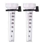 Lot de 2 pluviomtres,  fixation, compteur pour le jardin, gros affichage, 35 mm / m, plastique, transparent ...