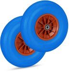 Relaxdays - lot de 2 roues de brouette caoutchouc 4. 00 - 6, de rechange axe, increvable, essieu, 3 adaptateur ...