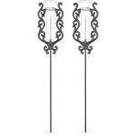 2x pluviomtres vintage, avec piquet, dcore l'extrieur, antique, 12cm, 5 inches verre, mtal, orn, ...