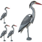 4x statues de d�co h�ron, protection contre les chasseurs de poissons, oiseau sur pied, �tang, � planter, ...